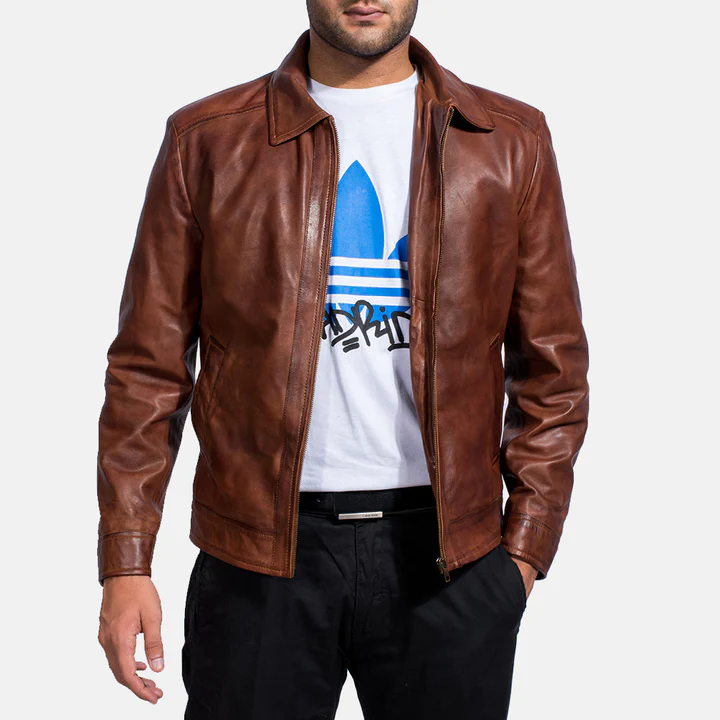 Inferno Brown Leather Jacket - Image 4