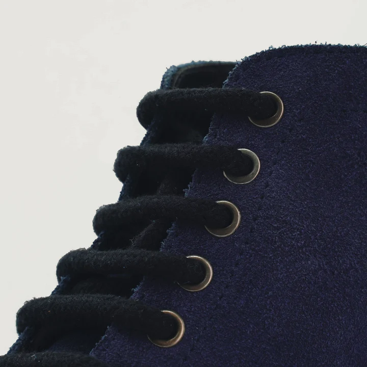 Knight Derby Midnight Blue Suede Leather Boots - Image 5