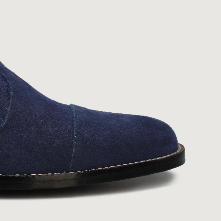 Knight Derby Midnight Blue Suede Leather Boots - Image 3