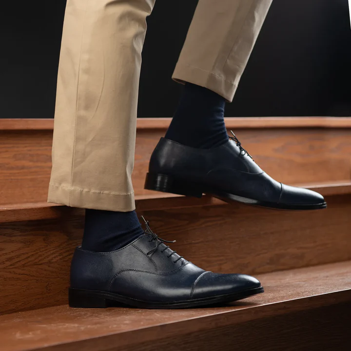 Professor Oxford Midnight Blue Leather Shoes - Image 2