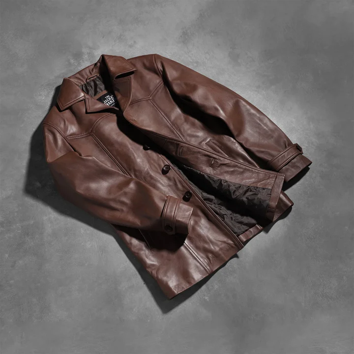 Vincent Alley Brown Leather Jacket - Image 3