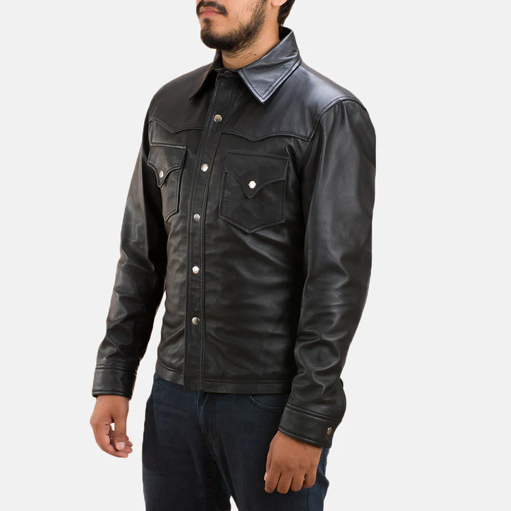Ranchson Black Leather Shirt - Image 2