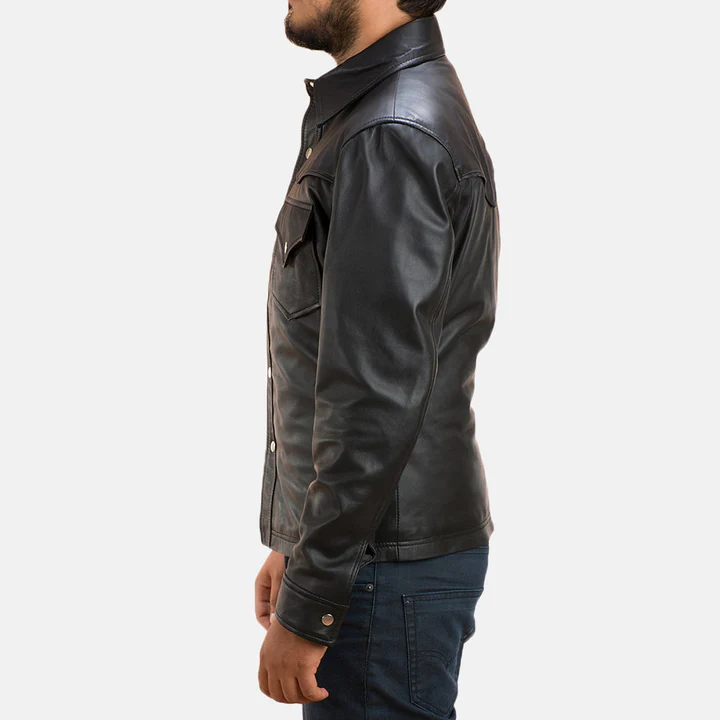 Ranchson Black Leather Shirt - Image 3