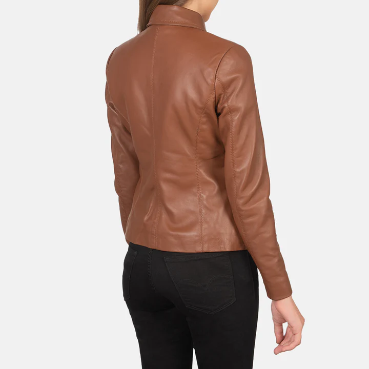 Colette Brown Leather Jacket - Image 2
